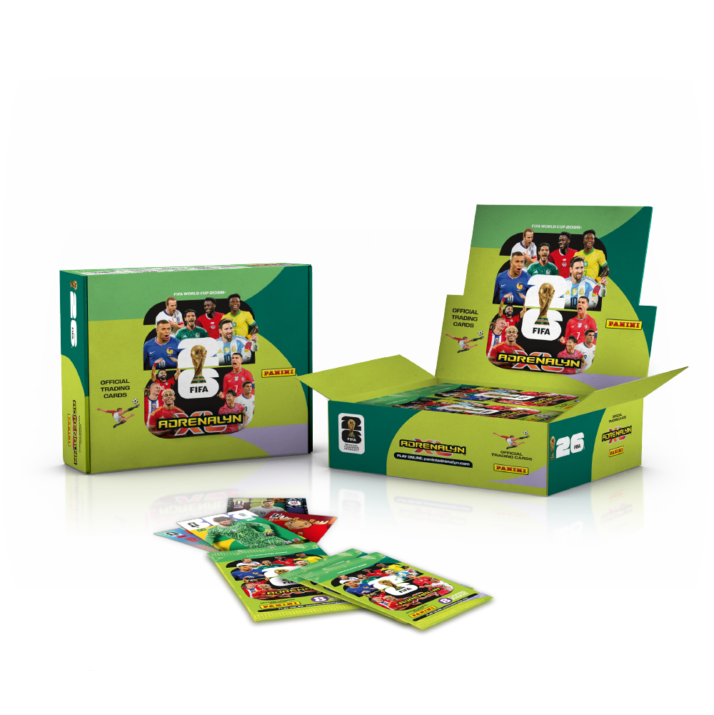 Panini ADRENALYN World cup 2026 caja con 24 sobres